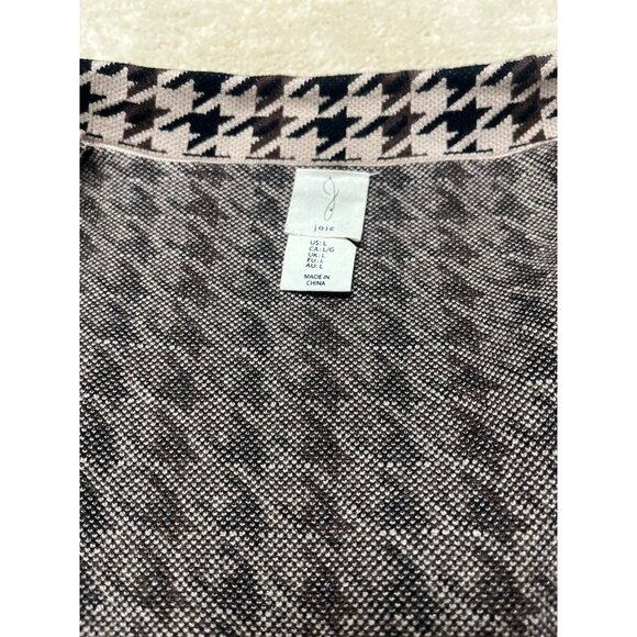 Joie Oversized Women's Houndstooth Double Breasted Sweater Blazer Cardigan Sz L - Picture 3 of 3